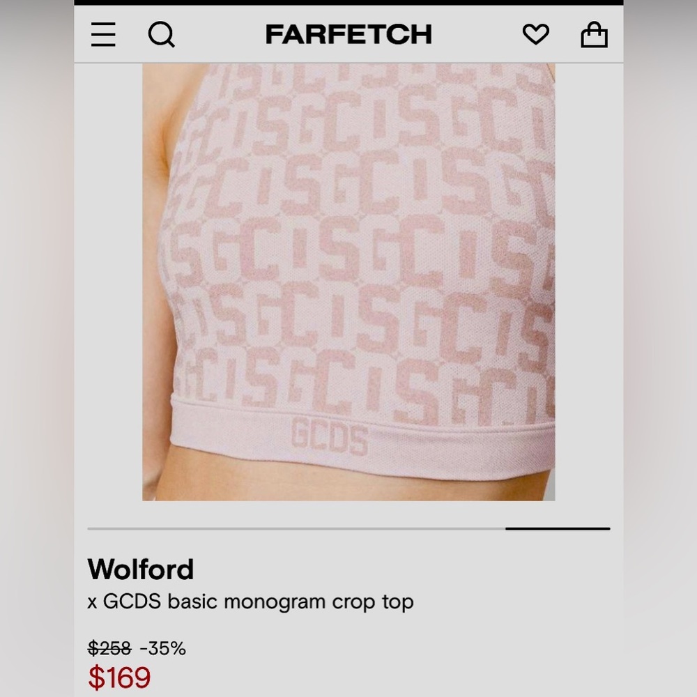 WOLFORD X GCDS basic monogram crop top - Picture 3 of 7